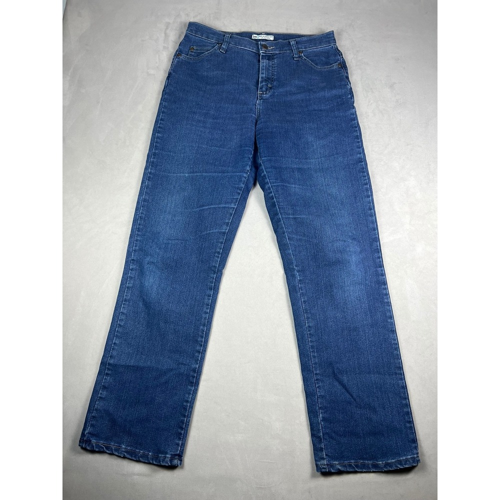 Lee Relaxed Fit At The Waist Jeans Womens Medium Wash Straight Leg Denim Blue